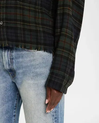 R13 Cropped Plaid Work Shirt | Thumbnail 4 R13 Cropped Plaid Work Shirt | Thumbnail 4