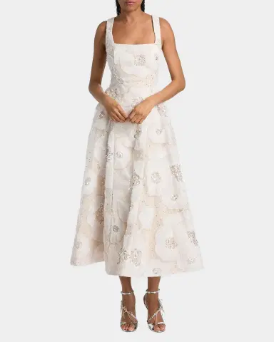 Milly Arianna Tulle Flower Beaded Dress | Thumbnail 4