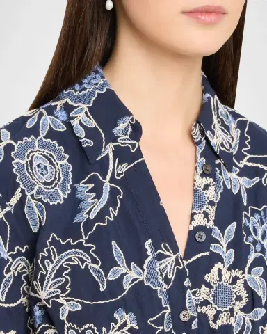 Tanya Taylor Oakley Floral Embroidered Button-Front Top | Thumbnail 5 Tanya Taylor Oakley Floral Embroidered Button-Front Top | Thumbnail 5