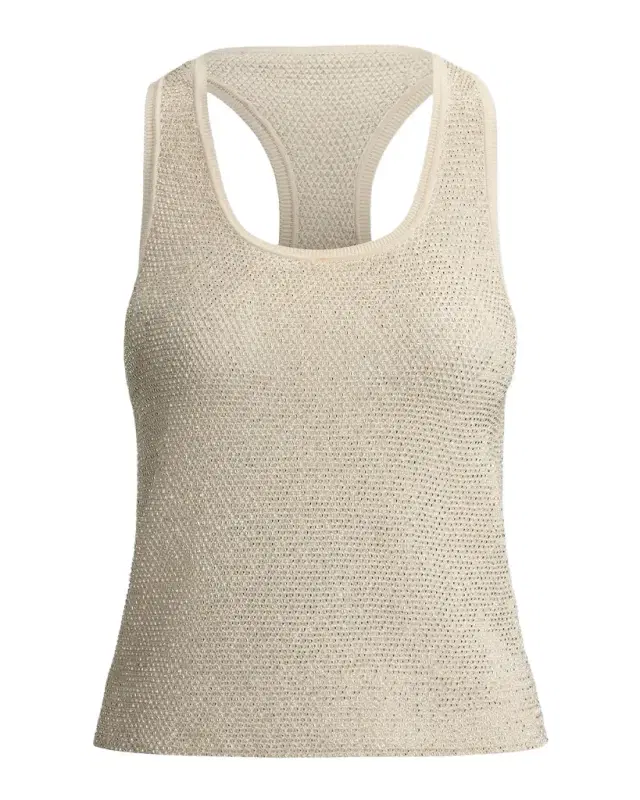 Ralph Lauren Collection Embellished Racerback Sweater Tank Top