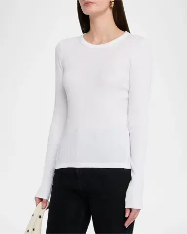 rag & bone The Essential Ribbed Long-Sleeve Tee | Thumbnail 3 rag & bone The Essential Ribbed Long-Sleeve Tee | Thumbnail 3