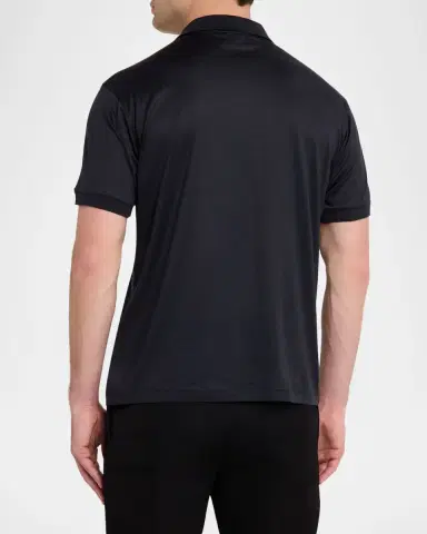 Emporio Armani Men's Short-Sleeved Lyocell-Blend Polo Shirt | Thumbnail 3