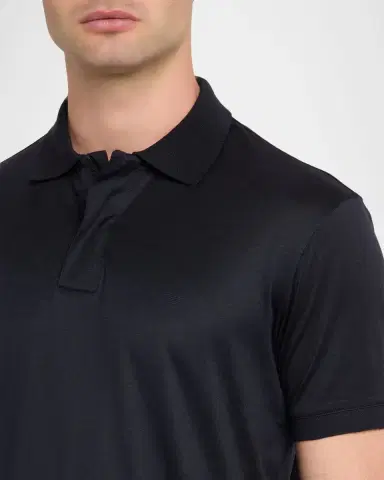 Emporio Armani Men's Short-Sleeved Lyocell-Blend Polo Shirt | Thumbnail 5