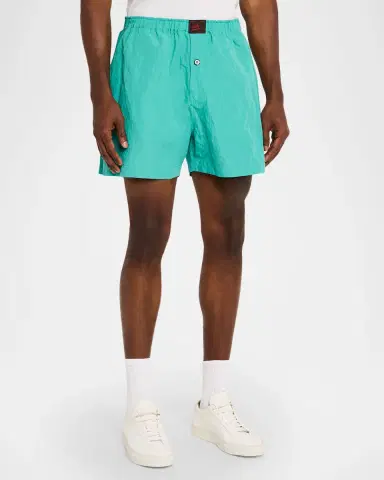 Willy Chavarria Men's Willy Woven Label Pull-On Shorts | Thumbnail 4 Willy Chavarria Men's Willy Woven Label Pull-On Shorts | Thumbnail 4