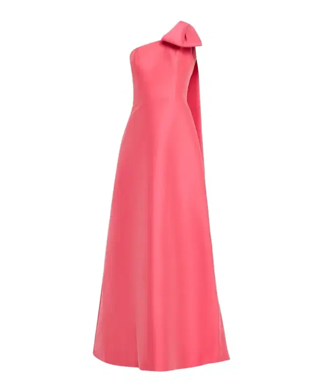 Draped One-Shoulder Mikado Gown