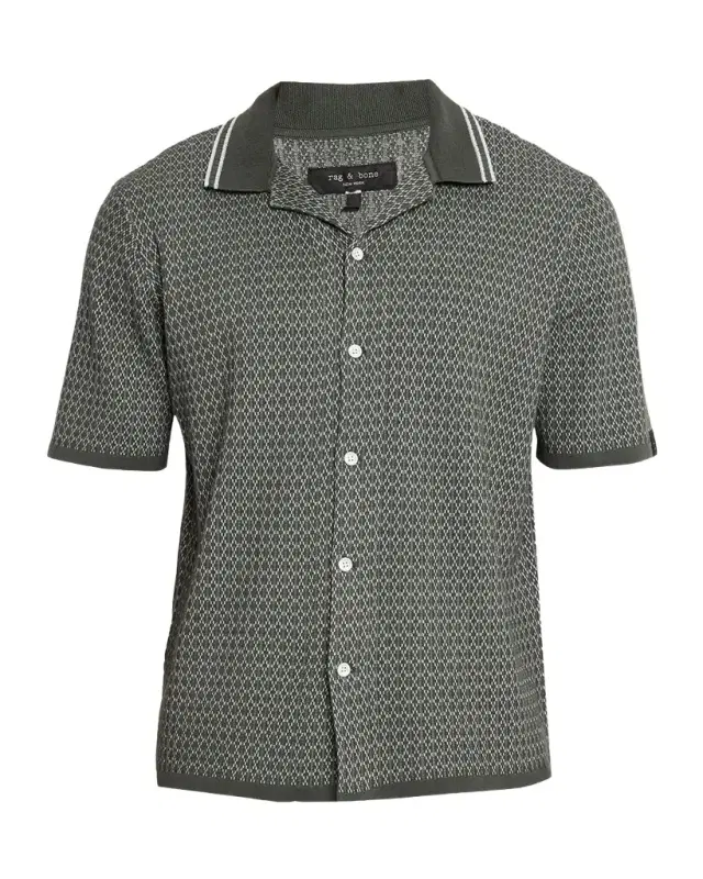 Men 's Harvey Cotton-Blend Short-Sleeve Shirt