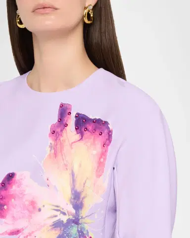 Rickie Freeman for Teri Jon Floral-Print Crepe Column Dress | Thumbnail 5