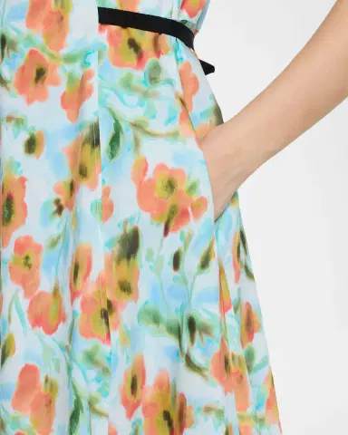 Tanya Taylor Tavia Contrast-Strap Floral Cotton Midi Dress | Thumbnail 5 Tanya Taylor Tavia Contrast-Strap Floral Cotton Midi Dress | Thumbnail 5