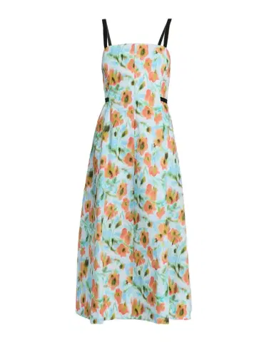 Tanya Taylor Tavia Contrast-Strap Floral Cotton Midi Dress | Thumbnail 1 Tanya Taylor Tavia Contrast-Strap Floral Cotton Midi Dress | Thumbnail 1
