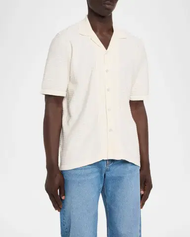 rag & bone Men's Zuma Ottoman Stitch Short-Sleeve Shirt | Thumbnail 4 rag & bone Men's Zuma Ottoman Stitch Short-Sleeve Shirt | Thumbnail 4
