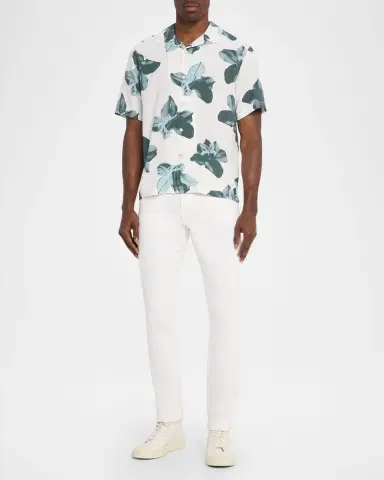 Rag & Bone Men 's Avery Floral Viscose Short-Sleeve Shirt | Thumbnail 2