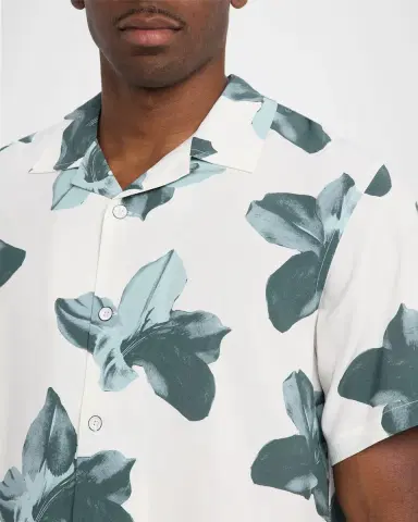 Rag & Bone Men 's Avery Floral Viscose Short-Sleeve Shirt | Thumbnail 5