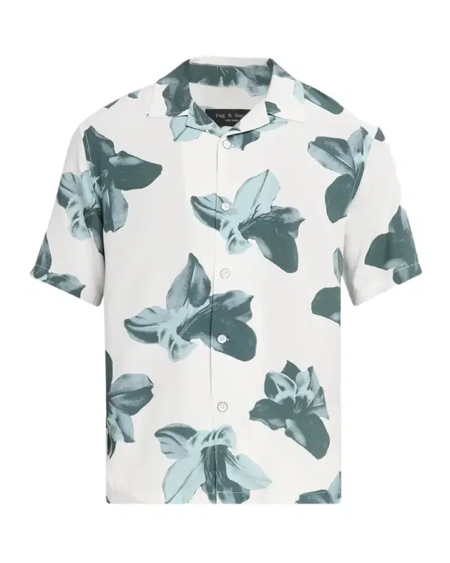 Rag & Bone Men 's Avery Floral Viscose Short-Sleeve Shirt