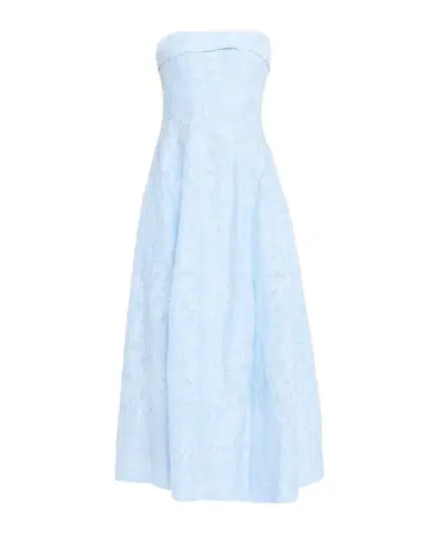 SIMKHAI Valeria Strapless Organza Jacquard Midi Dress | Thumbnail 1 SIMKHAI Valeria Strapless Organza Jacquard Midi Dress | Thumbnail 1