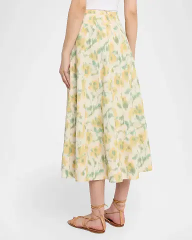 Tanya Taylor Tavia Floral Taffeta Midi Skirt | Thumbnail 3
