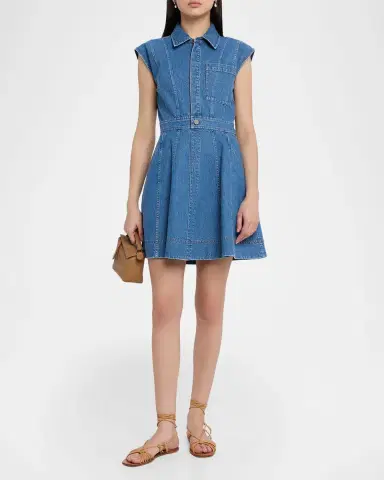 Tanya Taylor Hailey Denim Mini Dress | Thumbnail 2 Tanya Taylor Hailey Denim Mini Dress | Thumbnail 2