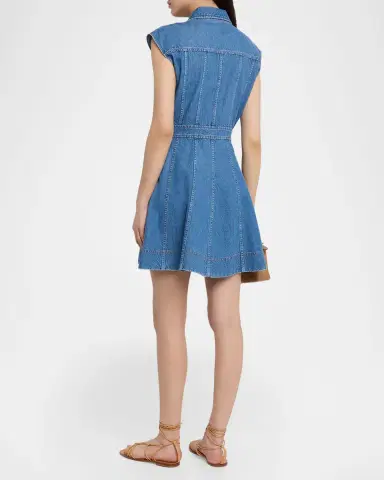 Tanya Taylor Hailey Denim Mini Dress | Thumbnail 3 Tanya Taylor Hailey Denim Mini Dress | Thumbnail 3