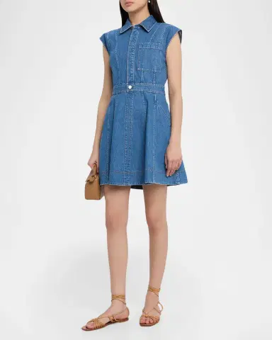 Tanya Taylor Hailey Denim Mini Dress | Thumbnail 4 Tanya Taylor Hailey Denim Mini Dress | Thumbnail 4