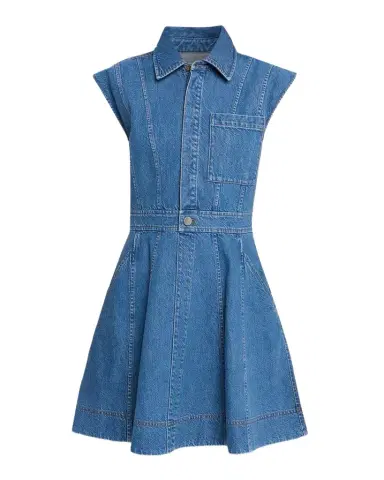 Tanya Taylor Hailey Denim Mini Dress | Thumbnail 1 Tanya Taylor Hailey Denim Mini Dress | Thumbnail 1