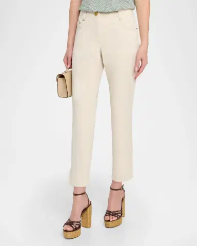 Maison Common Cotton Stretch Straight-Leg Ankle Pants | Thumbnail 3 Maison Common Cotton Stretch Straight-Leg Ankle Pants | Thumbnail 3