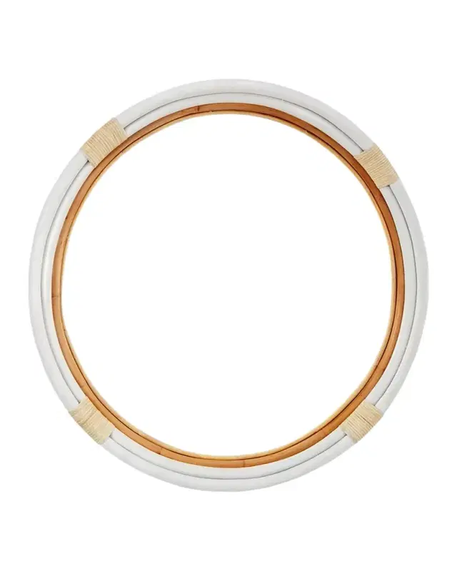 Old World Design Maeve 35" Large Rattan Mirror