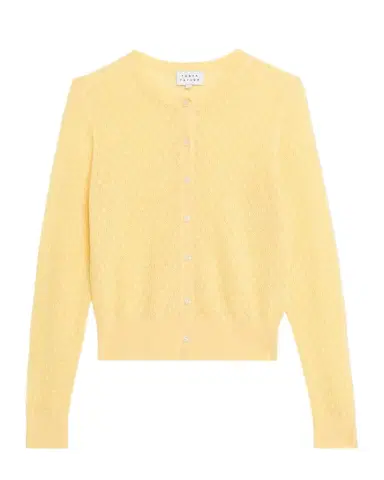 Tanya Taylor Lisa Pointelle-Knit Cardigan | Thumbnail 1 Tanya Taylor Lisa Pointelle-Knit Cardigan | Thumbnail 1