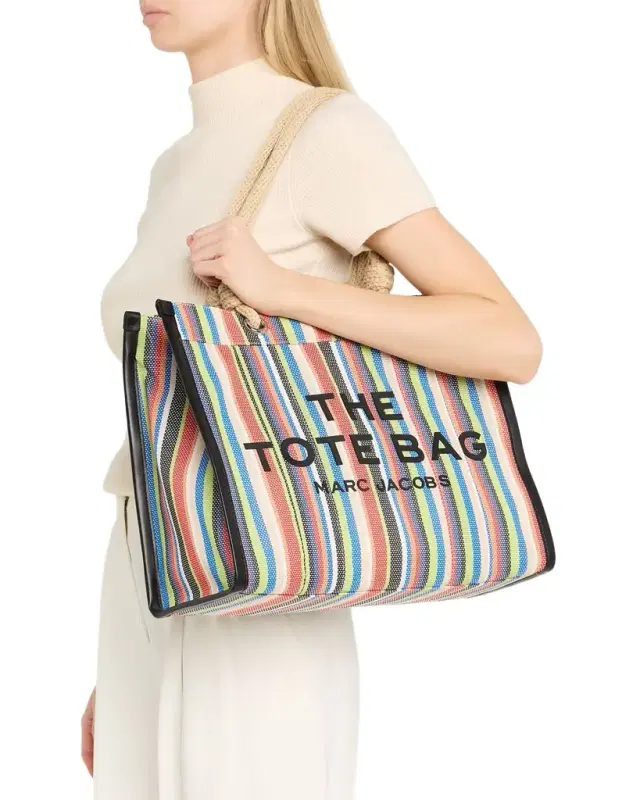 The Stripe Mesh Large Tote Bag