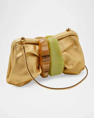 Cult Gaia Julita Sculptural Bow Metallic Leather Clutch Bag | Thumbnail 2 Cult Gaia Julita Sculptural Bow Metallic Leather Clutch Bag | Thumbnail 2