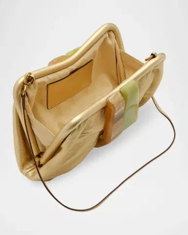 Cult Gaia Julita Sculptural Bow Metallic Leather Clutch Bag | Thumbnail 3 Cult Gaia Julita Sculptural Bow Metallic Leather Clutch Bag | Thumbnail 3