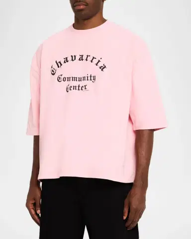 Willy Chavarria Men's Chavarria Community Center Boxy Fit T-Shirt | Thumbnail 4 Willy Chavarria Men's Chavarria Community Center Boxy Fit T-Shirt | Thumbnail 4