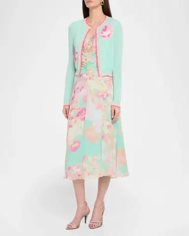 Rickie Freeman for Teri Jon Floral-Print Silk Chiffon Midi Dress | Thumbnail 4 Rickie Freeman for Teri Jon Floral-Print Silk Chiffon Midi Dress | Thumbnail 4