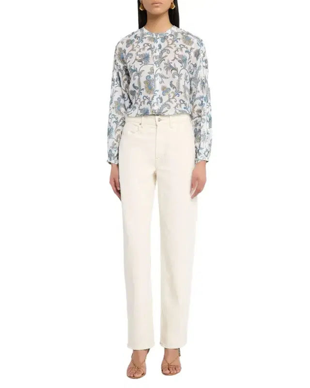 Soleil Paisley-Print Ramie Blouse
