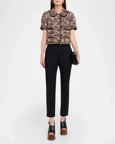 Maison Common Cotton-Blend Tweed Short-Sleeve Jacket | Thumbnail 2 Maison Common Cotton-Blend Tweed Short-Sleeve Jacket | Thumbnail 2