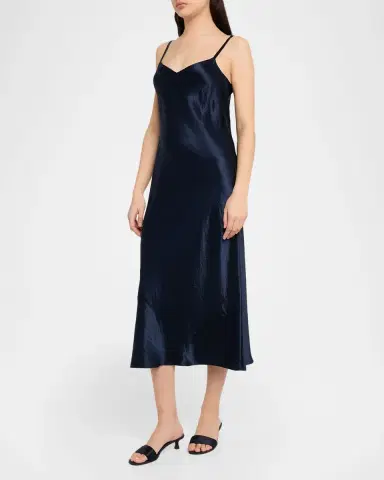 Vince Satin V-Neck Slip Dress | Thumbnail 3