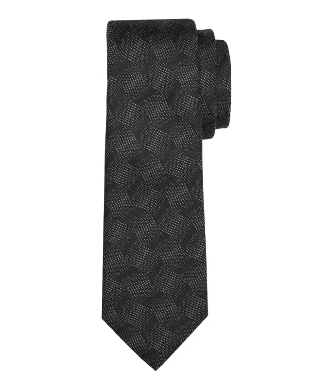 Emporio Armani Men 's Wave Jacquard Silk Tie