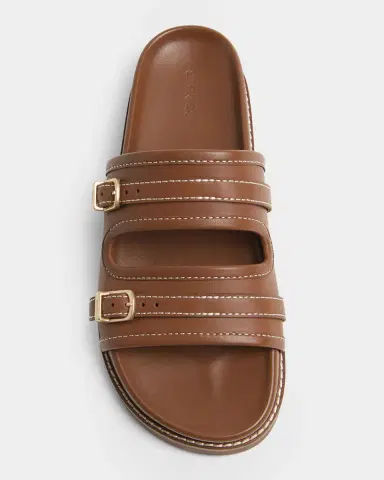 Simkhai Aura Leather Pool Slide Sandals | Thumbnail 3 Simkhai Aura Leather Pool Slide Sandals | Thumbnail 3