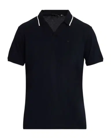 Emporio Armani Men's V-Neck Pique Polo Shirt | Thumbnail 1 Emporio Armani Men's V-Neck Pique Polo Shirt | Thumbnail 1