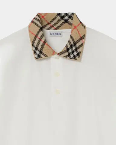 Burberry Men's Check-Collar Cotton Polo Shirt | Thumbnail 4
