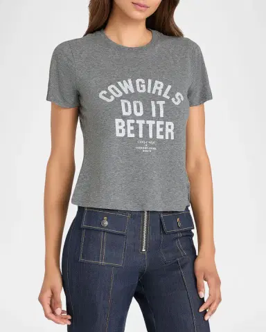Cinq a Sept Heatset Cowgirls Crewneck Shrunken Tee | Thumbnail 3