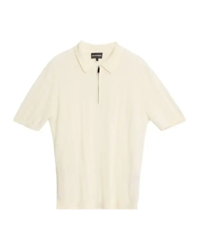 Men 's Textured Cotton Quarter-Zip Polo Shirt
