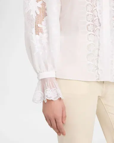 Kobi Halperin Lacey Embroidered Cotton/Silk Tieneck Blouse | Thumbnail 5 Kobi Halperin Lacey Embroidered Cotton/Silk Tieneck Blouse | Thumbnail 5