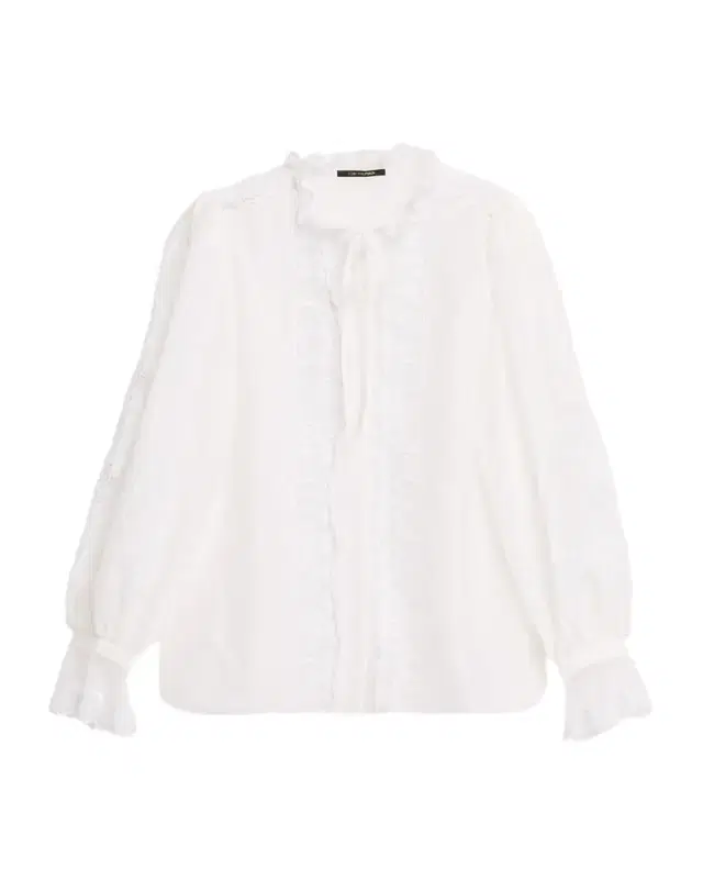 Kobi Halperin Lacey Embroidered Cotton/Silk Tieneck Blouse