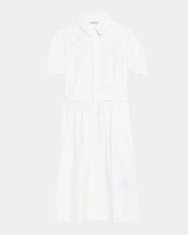 Cotton Poplin Puff-Sleeve Shirtdress