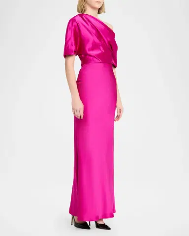 Amsale Draped Satin One-Shoulder Gown | Thumbnail 11 Amsale Draped Satin One-Shoulder Gown | Thumbnail 11