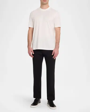 Emporio Armani Men's Lyocell and Cotton Crewneck T-Shirt | Thumbnail 2 Emporio Armani Men's Lyocell and Cotton Crewneck T-Shirt | Thumbnail 2