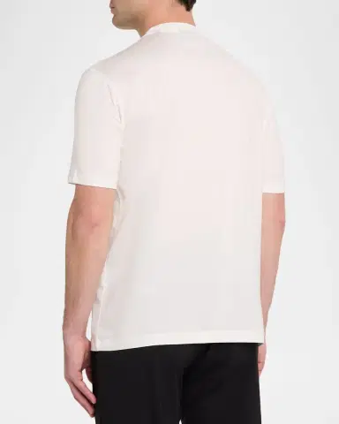 Emporio Armani Men's Lyocell and Cotton Crewneck T-Shirt | Thumbnail 3 Emporio Armani Men's Lyocell and Cotton Crewneck T-Shirt | Thumbnail 3
