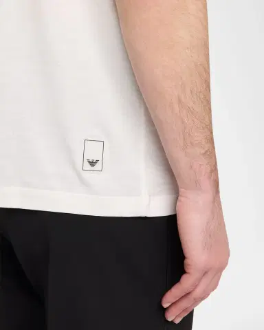 Emporio Armani Men's Lyocell and Cotton Crewneck T-Shirt | Thumbnail 5 Emporio Armani Men's Lyocell and Cotton Crewneck T-Shirt | Thumbnail 5