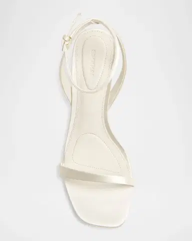 Simkhai 65mm Bridget Satin Oyster Wedge Sandals | Thumbnail 3