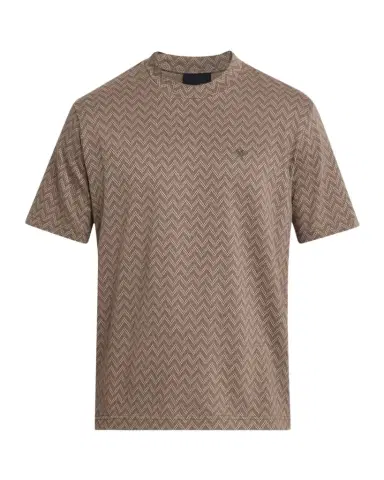 Emporio Armani Men's Icon Two-Tone Chevron Jacquard Jersey T-Shirt | Thumbnail 1 Emporio Armani Men's Icon Two-Tone Chevron Jacquard Jersey T-Shirt | Thumbnail 1