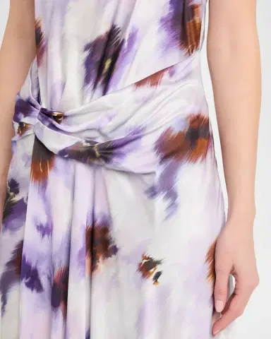 A.L.C. Skylar Cowl-Neck Blurred Floral Draped Gown | Thumbnail 5 A.L.C. Skylar Cowl-Neck Blurred Floral Draped Gown | Thumbnail 5